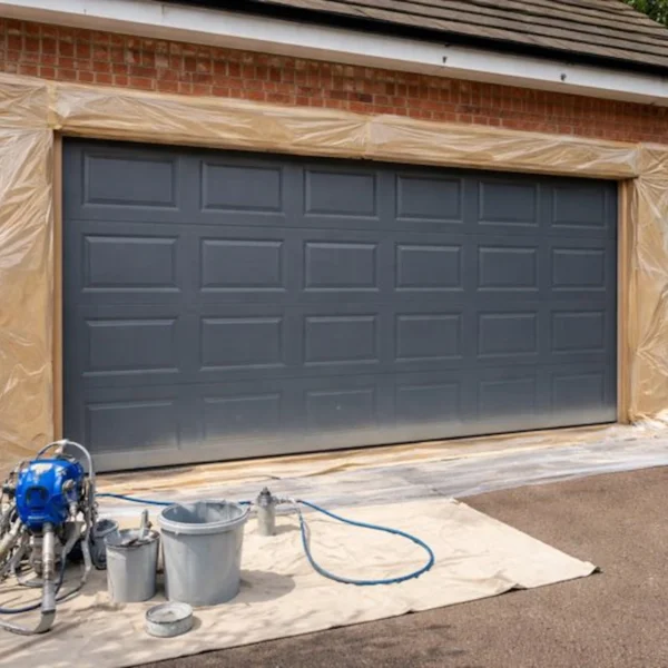 How long does it take to spray a garage door